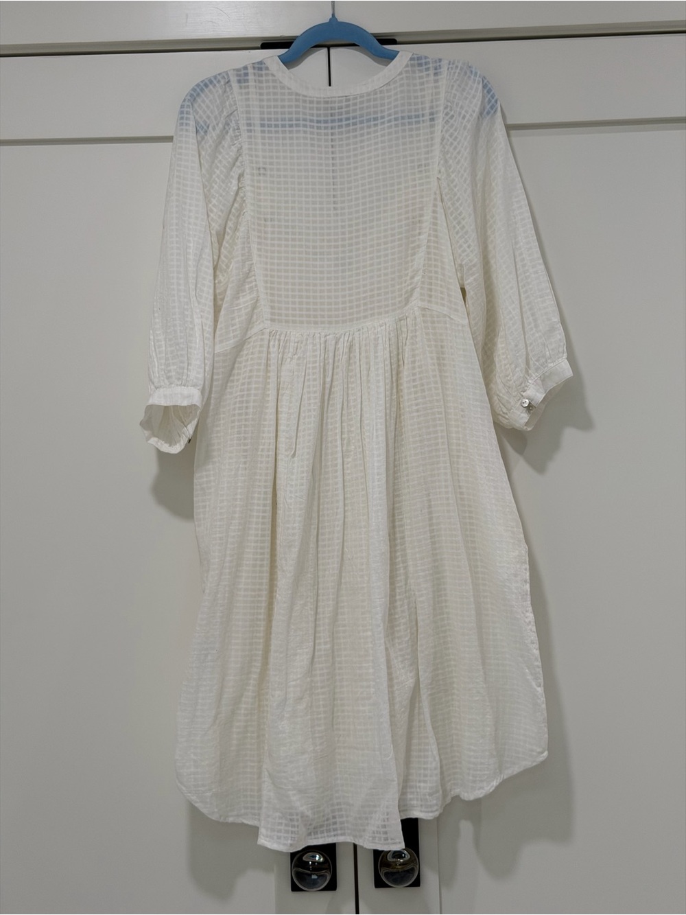 Sundance XL White Embroidered Cotton Boho Midi Dress High Low Lined - Picture 8 of 14